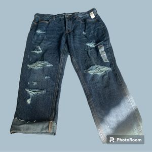 NWT Gap Denim Blue Distressed Ripped Jeans Sz 14